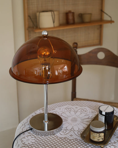 Sleek Metal Desk Lamp with Clear Glass Shade