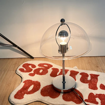 Sleek Metal Desk Lamp with Clear Glass Shade