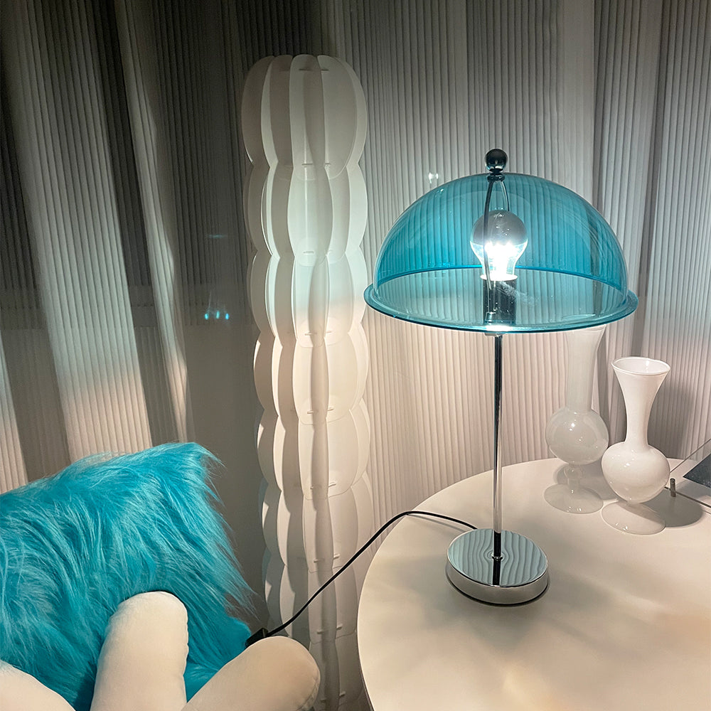 Sleek Metal Desk Lamp with Clear Glass Shade