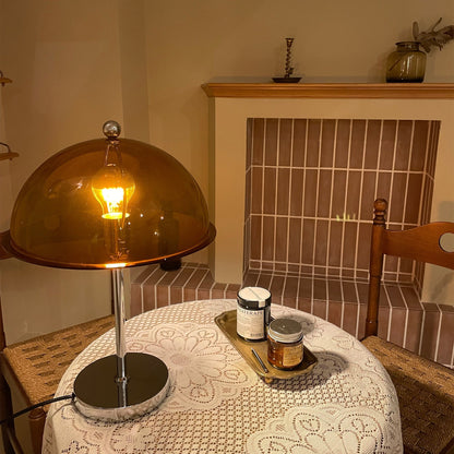 Sleek Metal Desk Lamp with Clear Glass Shade