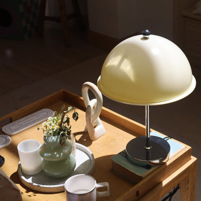 Sleek Metal Desk Lamp with Clear Glass Shade