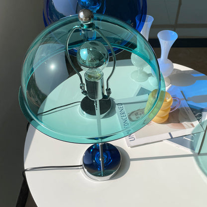 Sleek Metal Desk Lamp with Clear Glass Shade