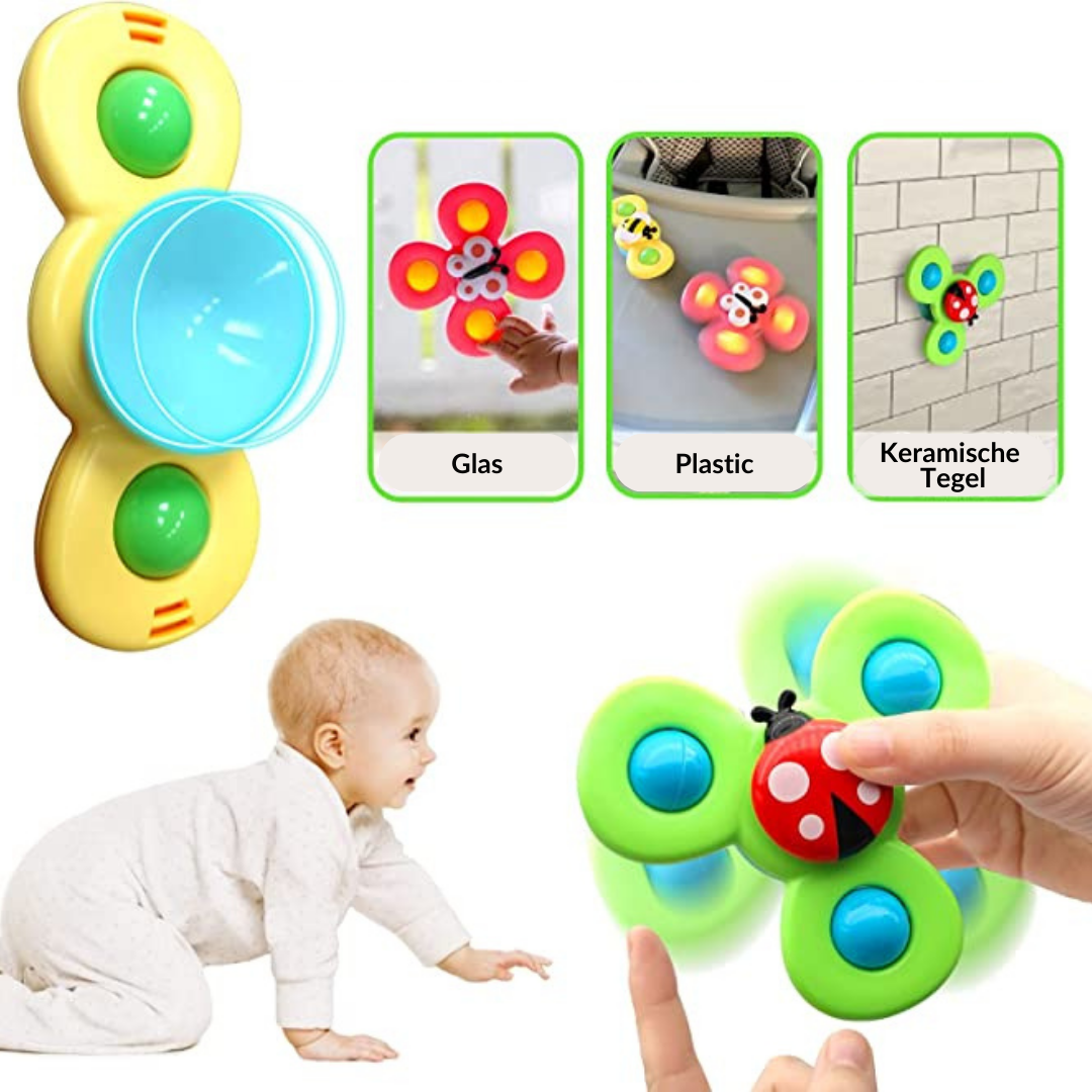Fun Rotating Suction Cup Toy 3-Pack Set