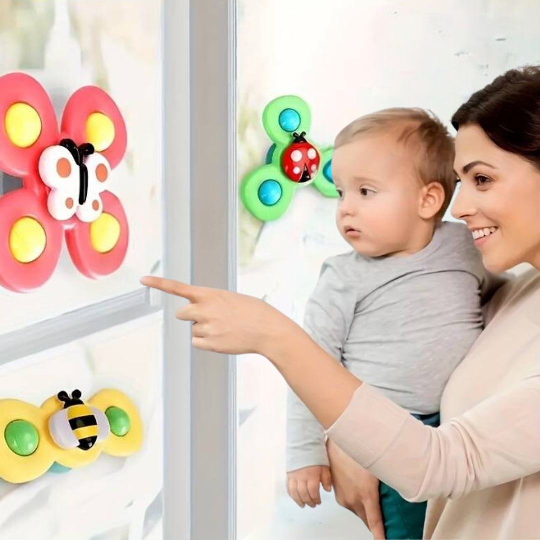 Fun Rotating Suction Cup Toy 3-Pack Set