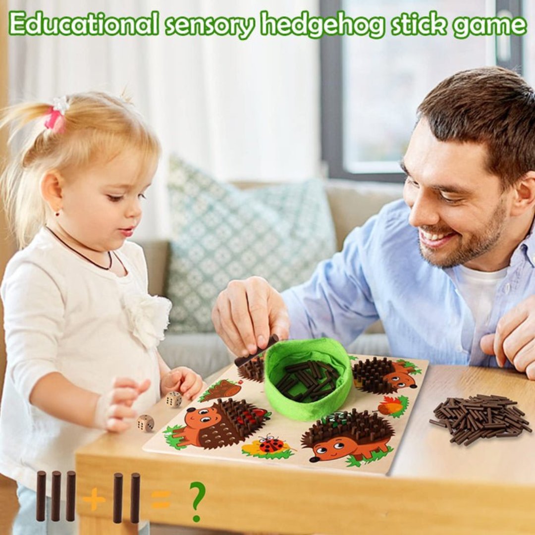 Fun Kids Number Game with Colorful Hedgehog Figures