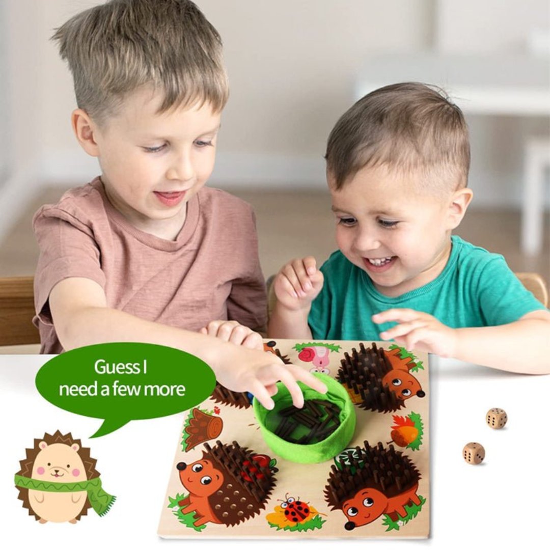 Fun Kids Number Game with Colorful Hedgehog Figures