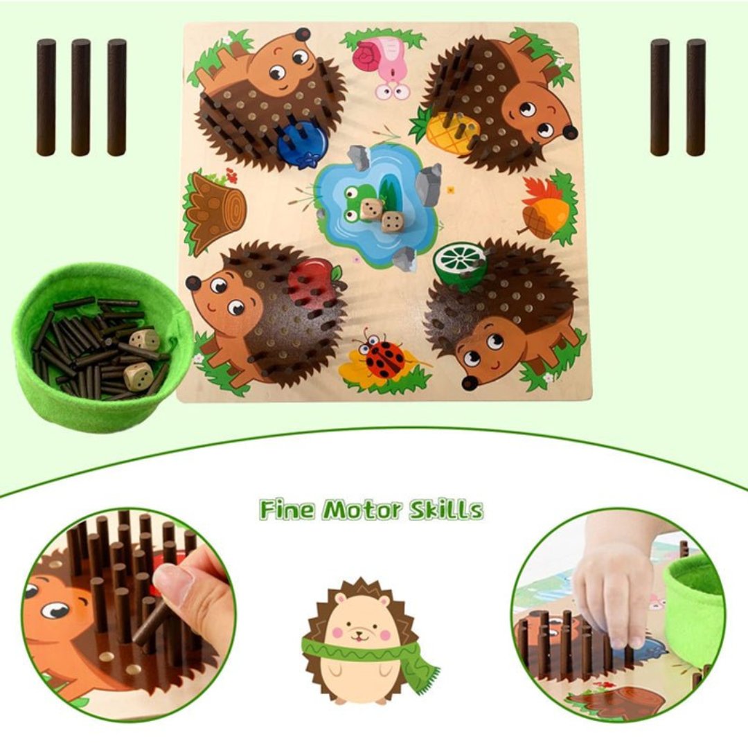 Fun Kids Number Game with Colorful Hedgehog Figures