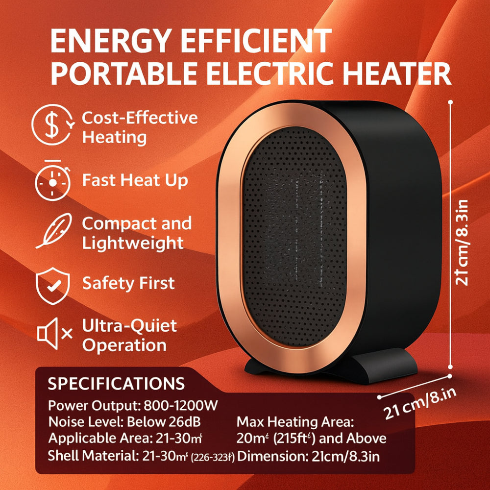 Compact Electric Ceramic Home Heater for Office