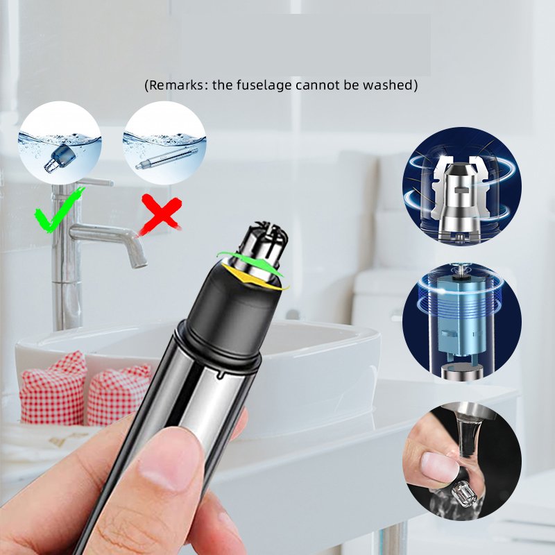 Precision Grooming - Rechargeable Nose Hair Trimmer with Precision Blades-6