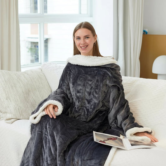 Cozy Wearable Electric Fleece Blanket for Adults - Fesara