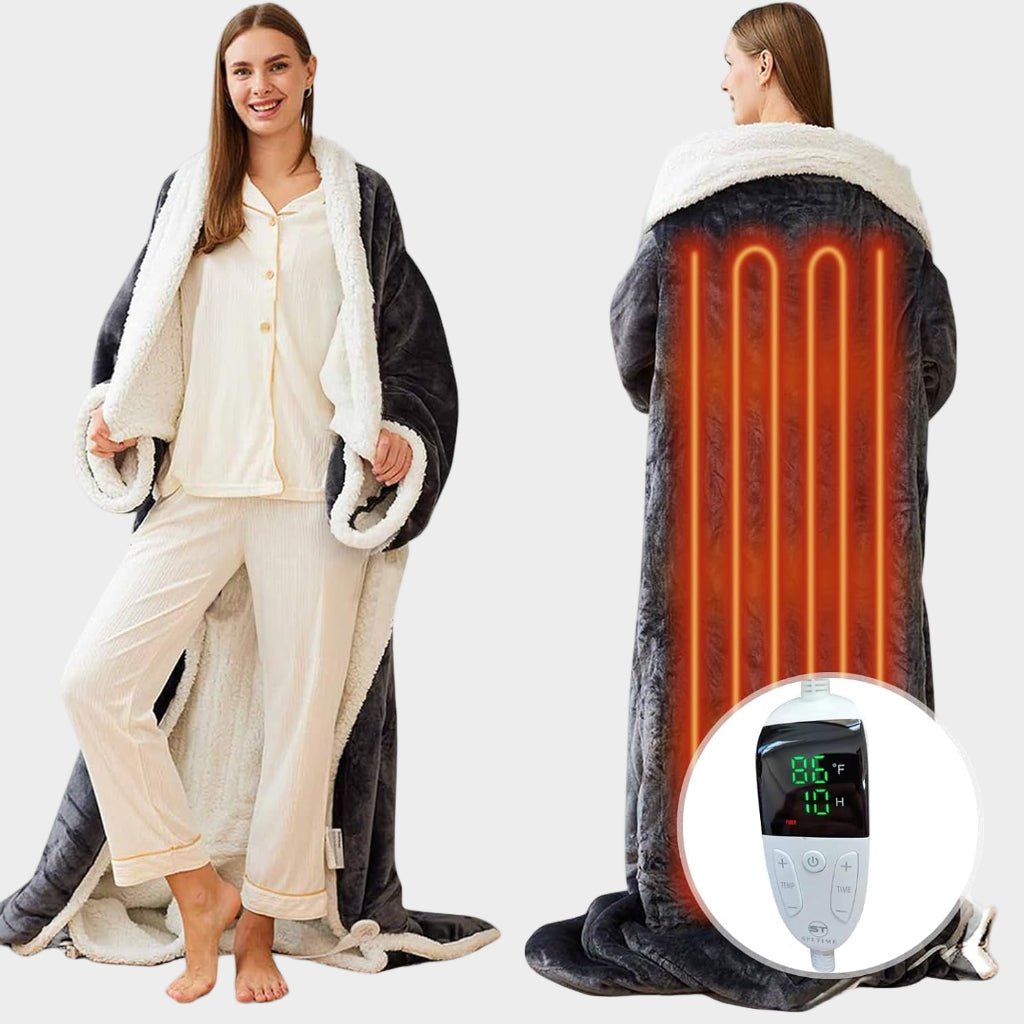 Cozy Wearable Electric Fleece Blanket for Adults