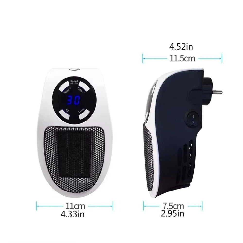 Electric Space Heater Plug-In Mini Wall Heater Remote Control 4