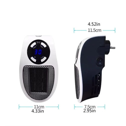 Electric Space Heater Plug-In Mini Wall Heater Remote Control 4