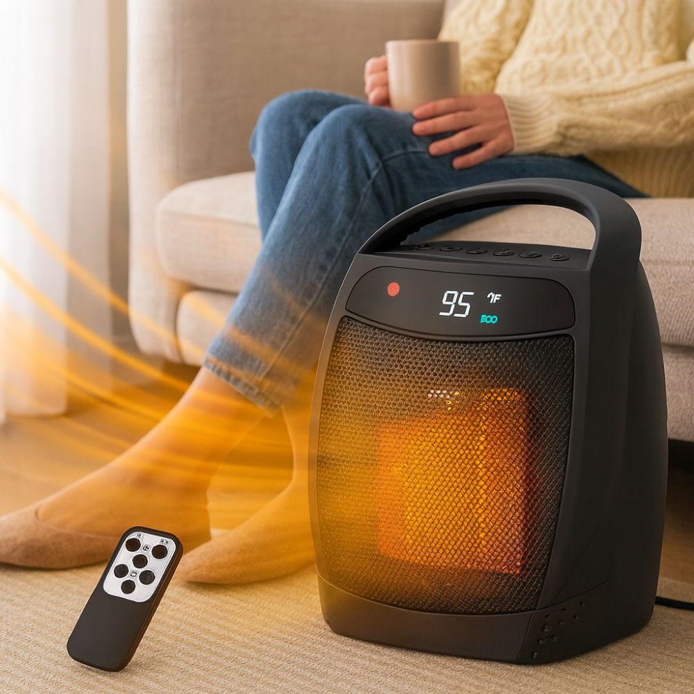 Electric Space Heater Portable Ceramic Indoor Heater Remote Control 3