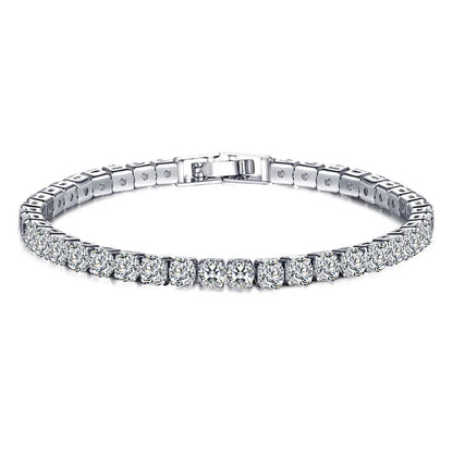 Luxurious Shining Silver Ladies Tennis Bracelet - Fesara