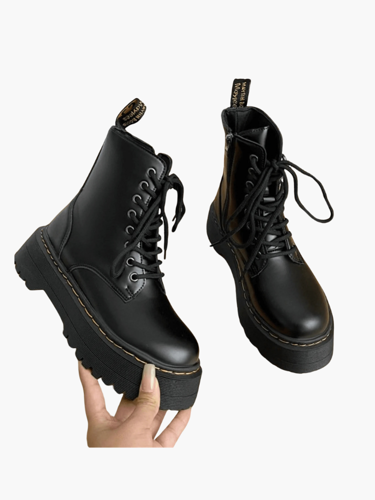 Elegant Knee High Boots in Genuine Leather with Chunky Platform Sole for Stylish Comfort 2