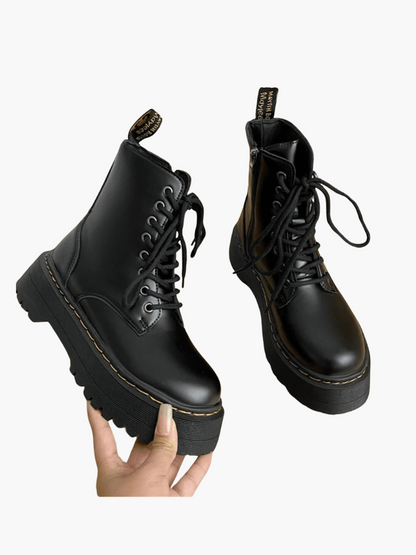 Elegant Knee High Boots in Genuine Leather with Chunky Platform Sole for Stylish Comfort 2