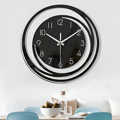 Minimalist Black Wall Clock 30cm Scandinavian Style - Fesara