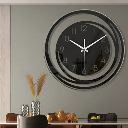 Minimalist Black Wall Clock 30cm Scandinavian Style