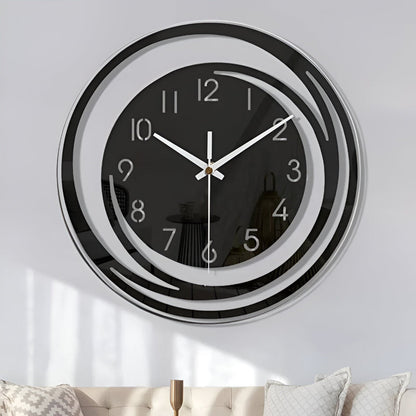 Minimalist Black Wall Clock 30cm Scandinavian Style