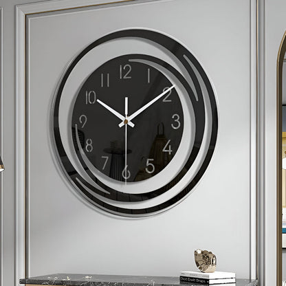 Minimalist Black Wall Clock 30cm Scandinavian Style