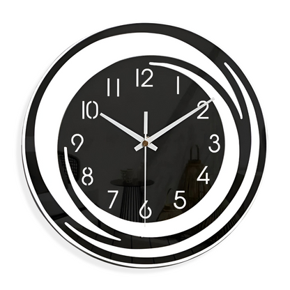 Minimalist Black Wall Clock 30cm Scandinavian Style