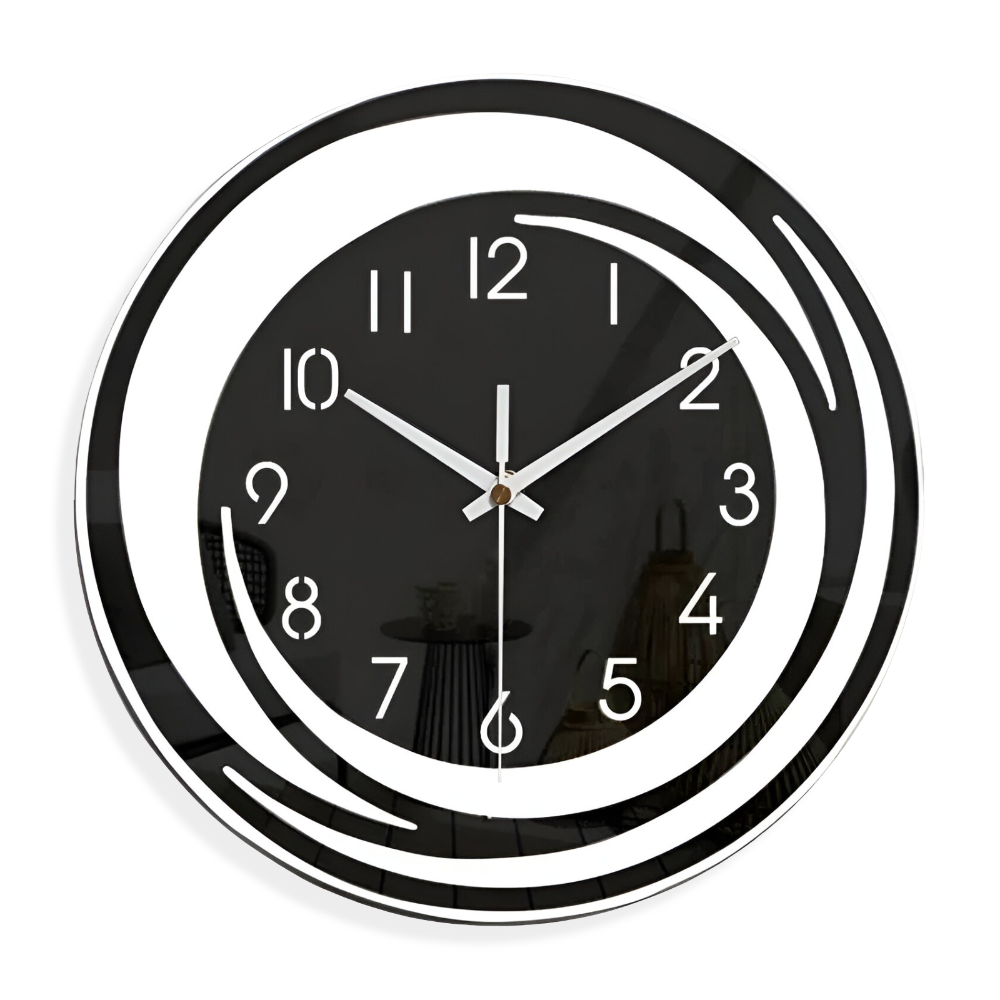 Minimalist Black Wall Clock 30cm Scandinavian Style