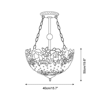ElysianRose | Vibrant Handcrafted Tiffany Ceiling Light Fixture 5