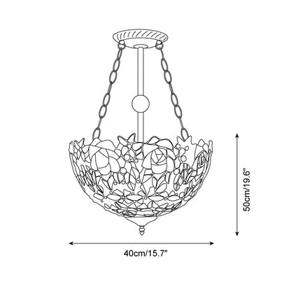 ElysianRose | Vibrant Handcrafted Tiffany Ceiling Light Fixture 6