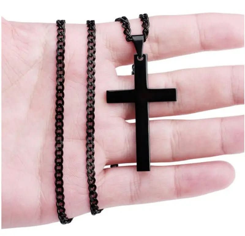 ElysianSteel | Stylish Classic Men's Cross Necklace with Durable Iron Chain 6