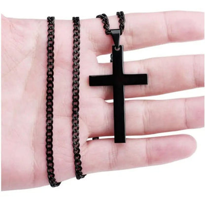 ElysianSteel | Stylish Classic Men's Cross Necklace with Durable Iron Chain 6