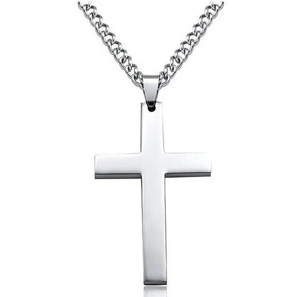 ElysianSteel | Stylish Classic Men's Cross Necklace with Durable Iron Chain 7