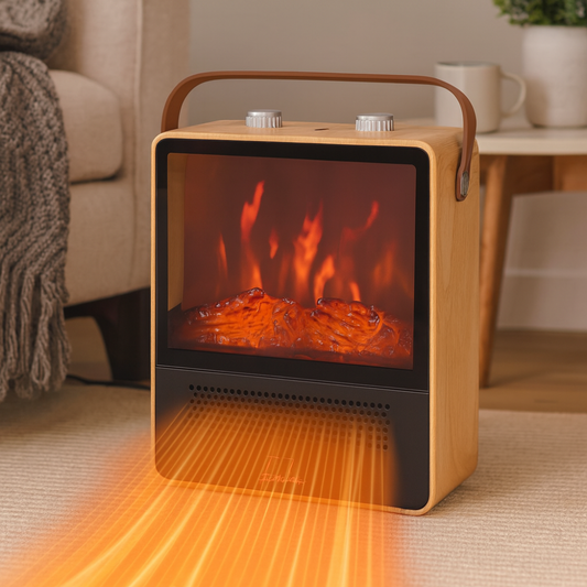 Warm 3D Flame Electric Space Heater for Small Rooms - Fesara