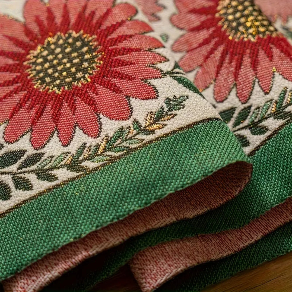 Colorful Embroidered Floral Table Runner