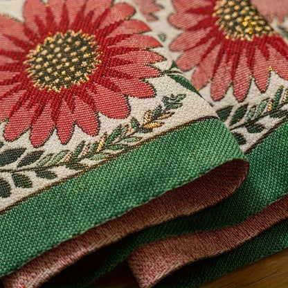 Colorful Embroidered Floral Table Runner