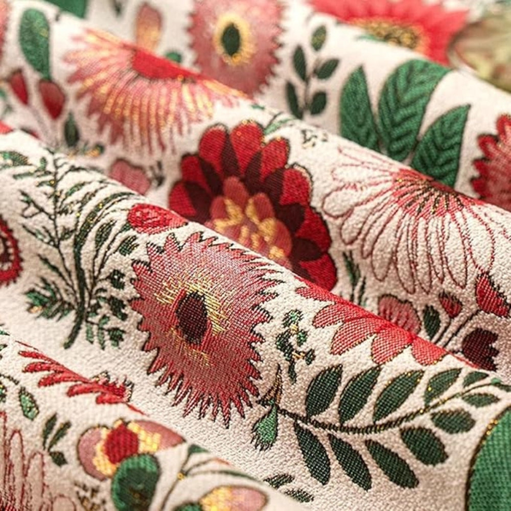 Colorful Embroidered Floral Table Runner