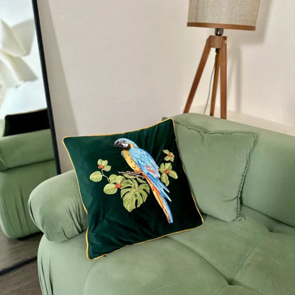 Colorful Bird Pattern Pillow