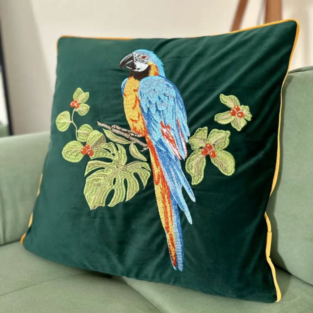 Colorful Bird Pattern Pillow