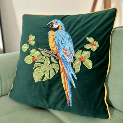Colorful Bird Pattern Pillow