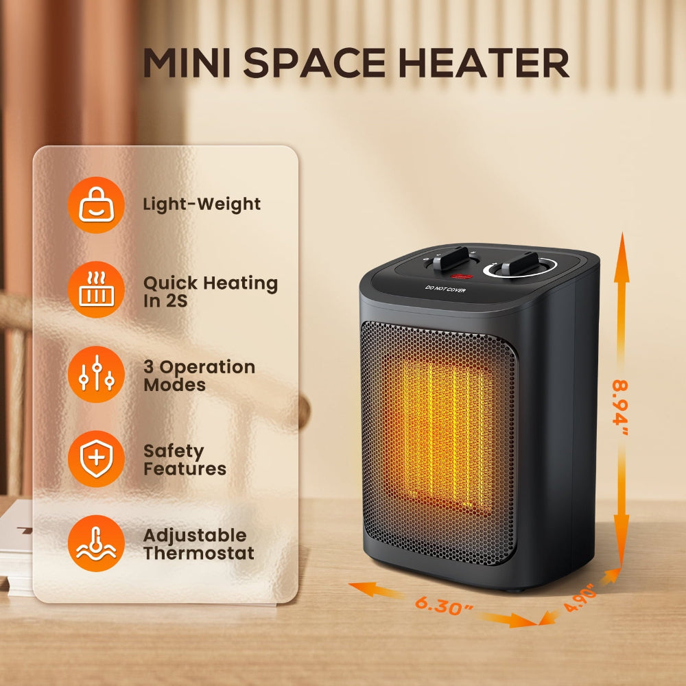 Energy Efficient Electric Space Heater Home Office Bedroom Use 1