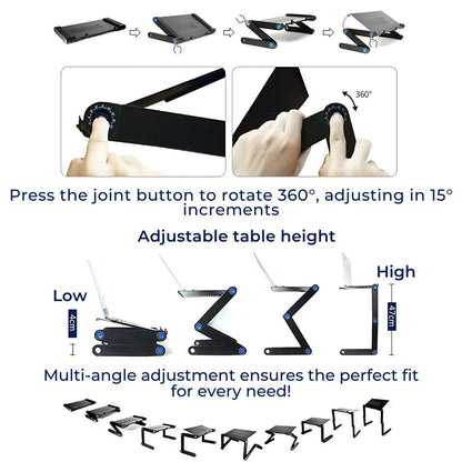 Portable Folding Laptop Desk Stand with Cooling Fan