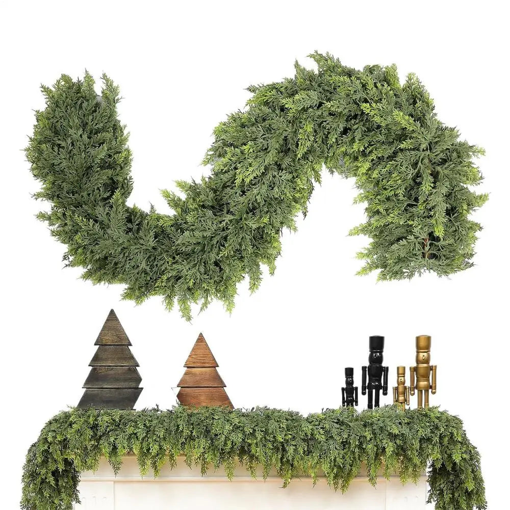 Fresh Greenery Cypress Christmas Garland - Fesara