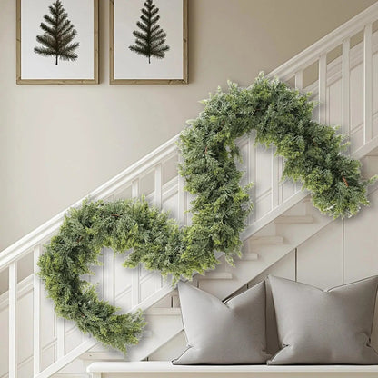 EvergreenCharm – Atmospheric Christmas Garland of Cypress Leaves 4
