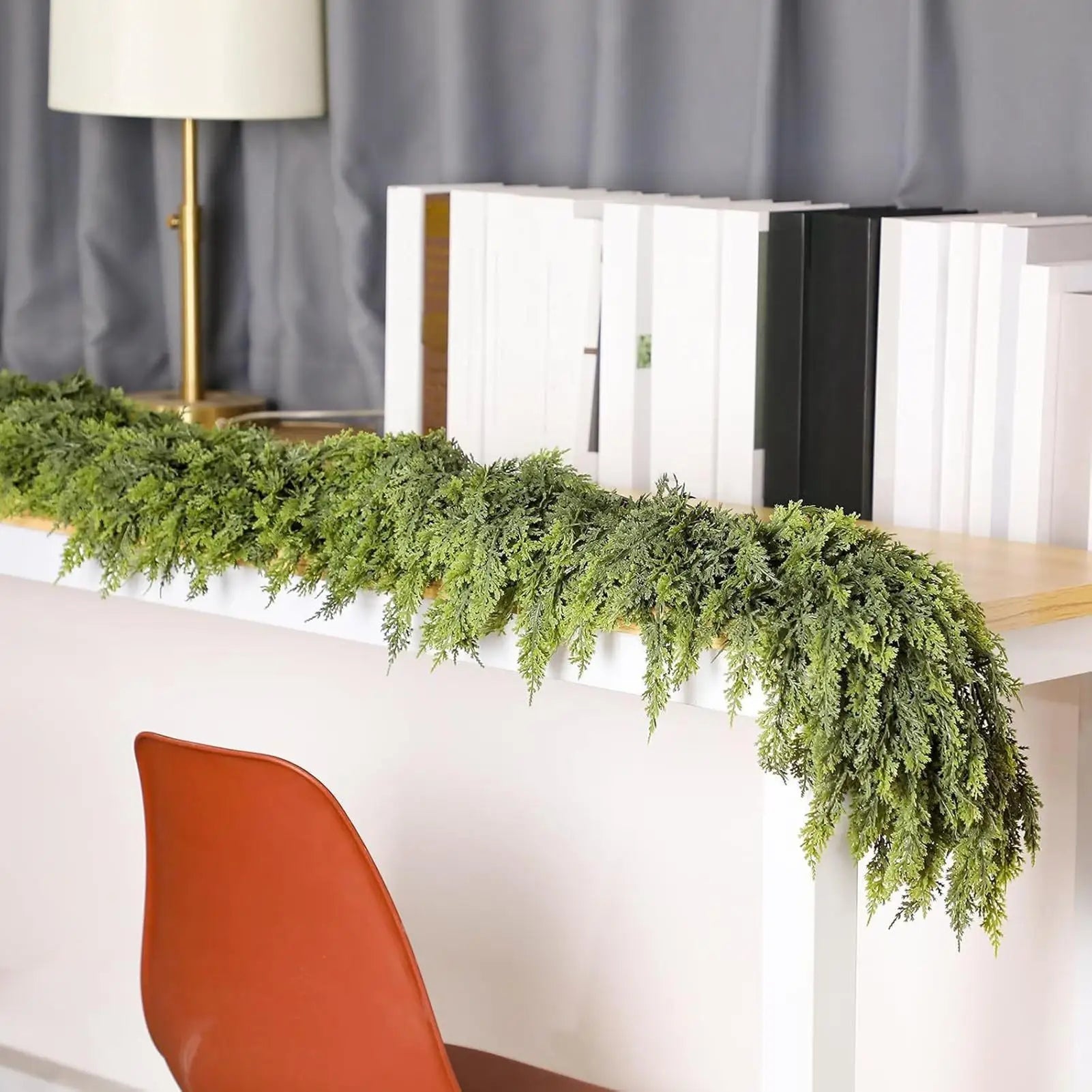 EvergreenCharm – Atmospheric Christmas Garland of Cypress Leaves 5