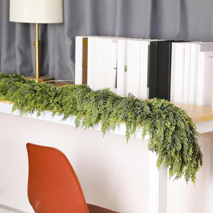 EvergreenCharm – Atmospheric Christmas Garland of Cypress Leaves 5