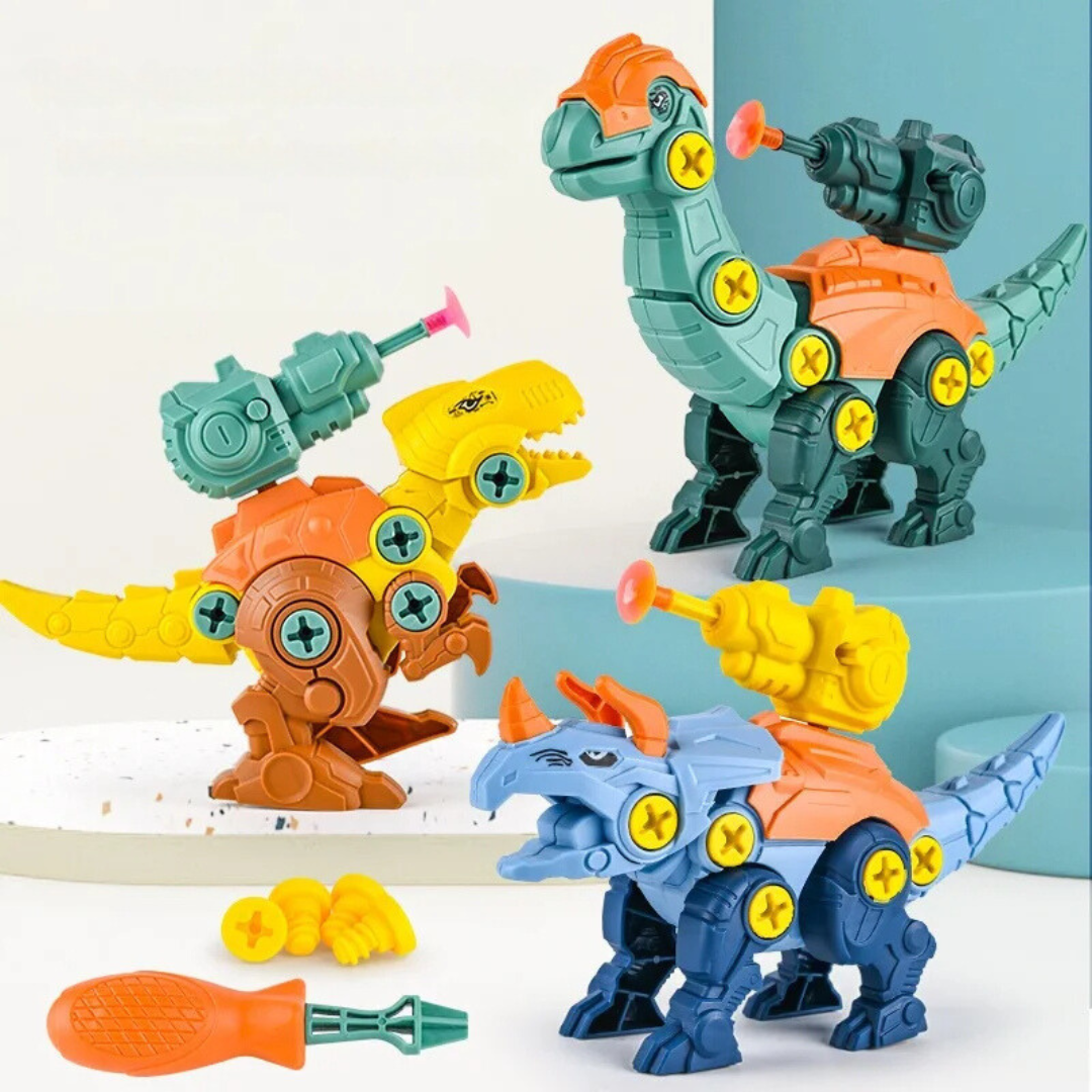 Fun Dinosaur Toy Screw Set with Blaster