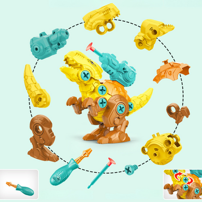 Fun Dinosaur Toy Screw Set with Blaster