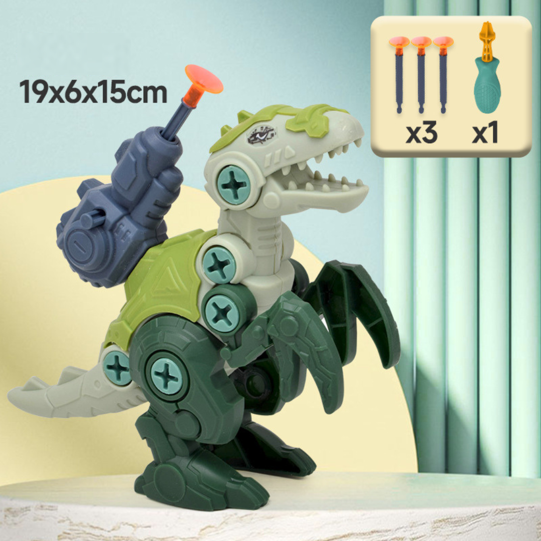 Fun Dinosaur Toy Screw Set with Blaster