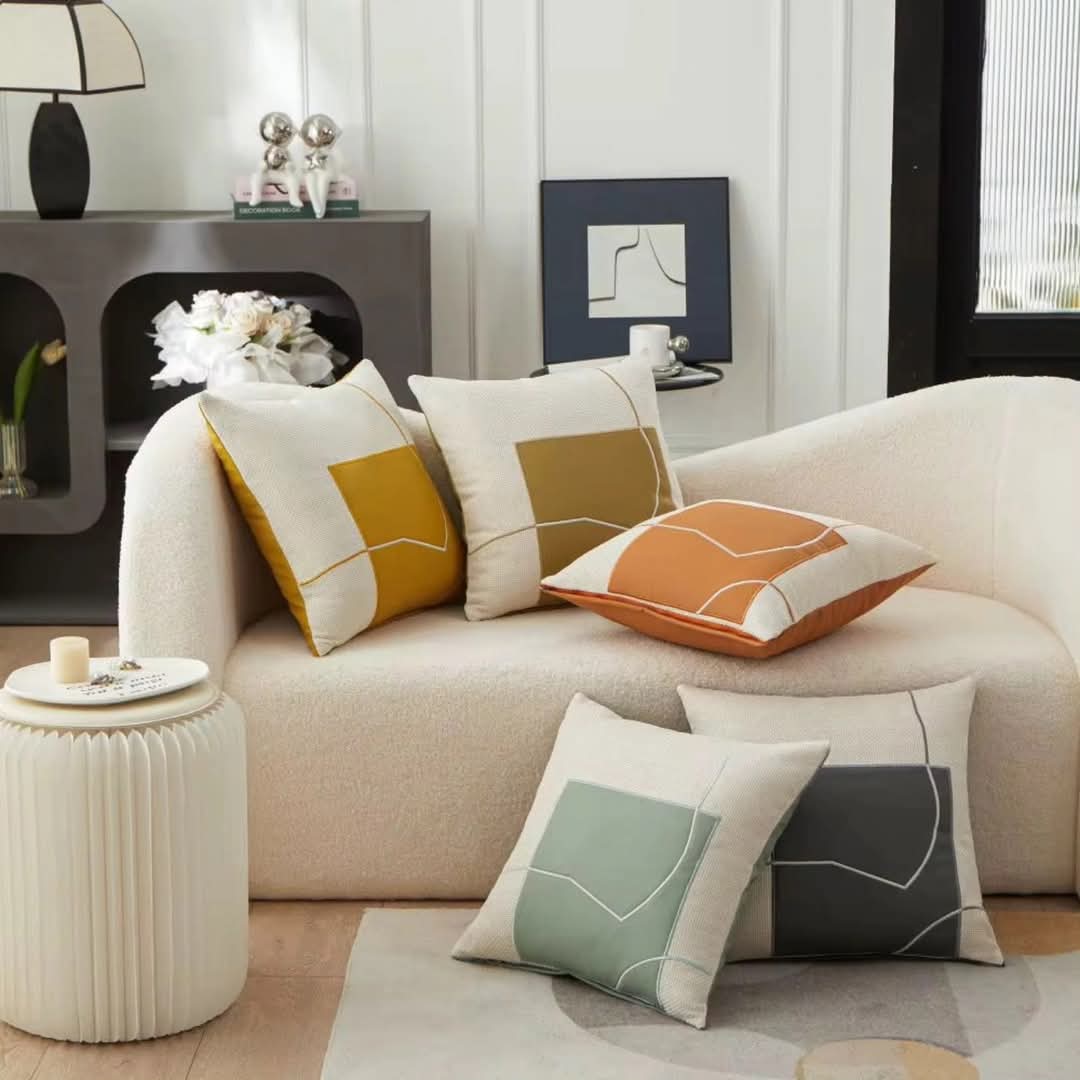 Decorative Pillow with Modern Stitch Pattern