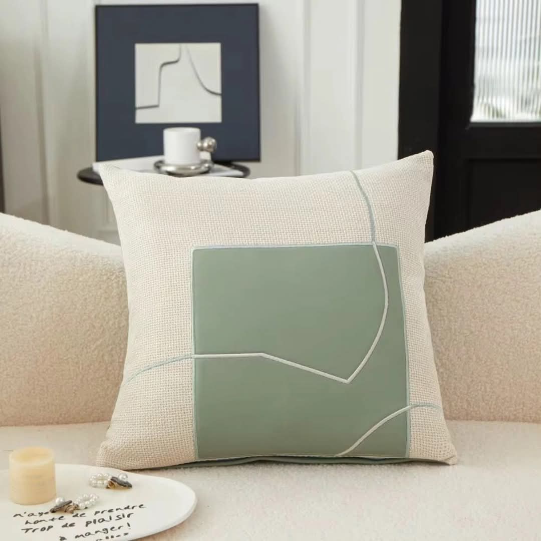 Decorative Pillow with Modern Stitch Pattern - Fesara